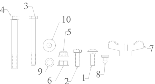 Attachments / 19b70054oem 42and46-Inch Double Bagger (2020) / Hardware Pack - Bagger Diagram and Parts List for 17ADFACSA07 2022 Yard Machines Lawn Tractor
